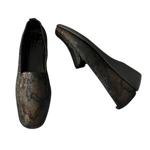 The Flexx Metallic Loafers Comfort Slip On‎ Shoes Black Women's 8